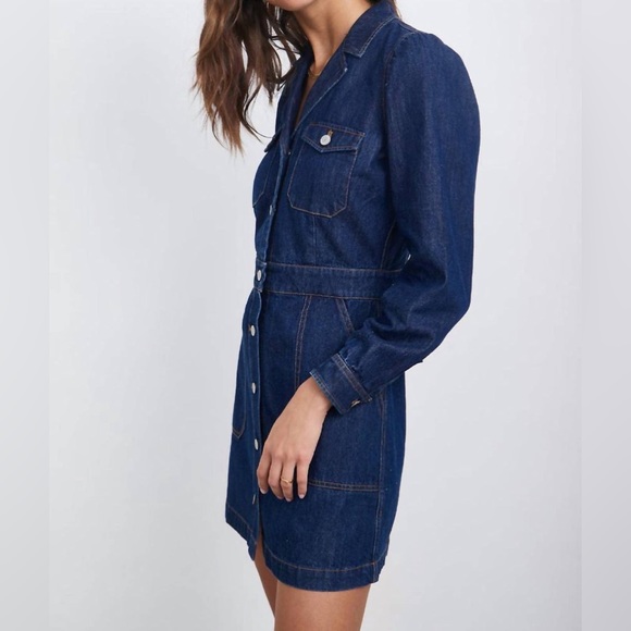 NWOT Rails Lisette Dress In Raw Denim Size S $260 - Picture 7 of 10